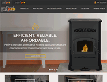 Tablet Screenshot of pelprostoves.com